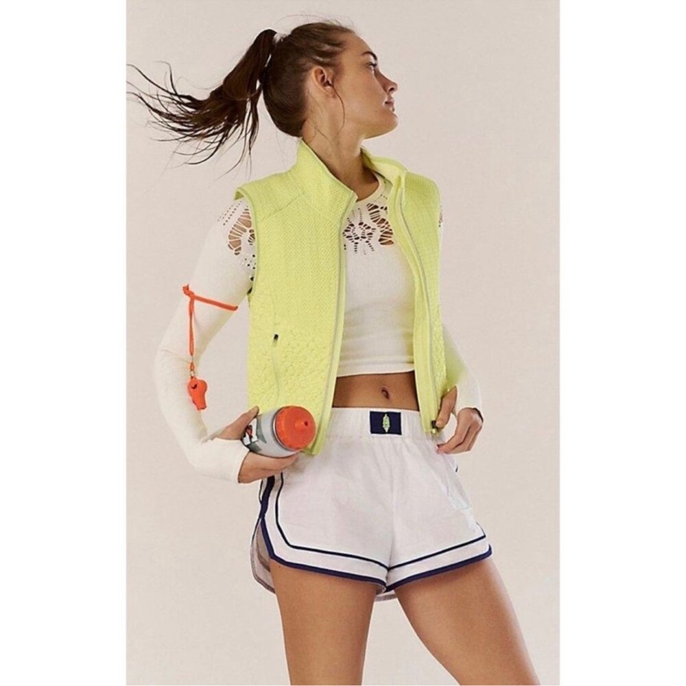 Free People! FP Movement Smock Show Packable Run Vest In Neon Yellow NWT!